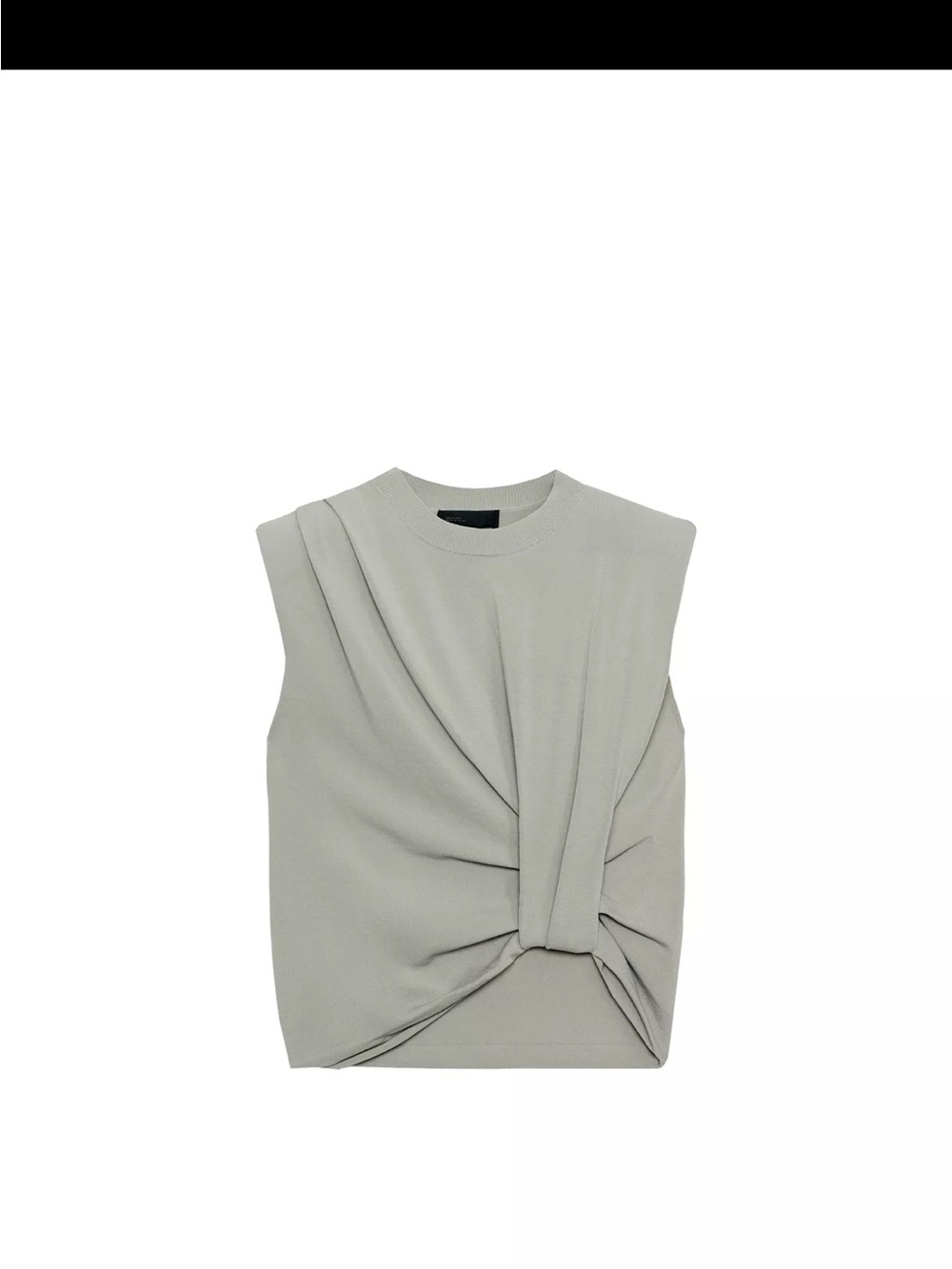 Zara padded shoulder knit Sleeveless Twist-Front Top NWT